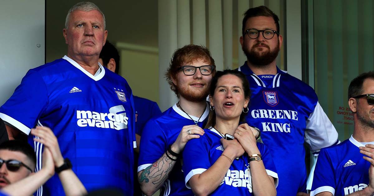 Ed Sheeran Is The New Ipswich Town Shirt Sponsor - SoccerBible