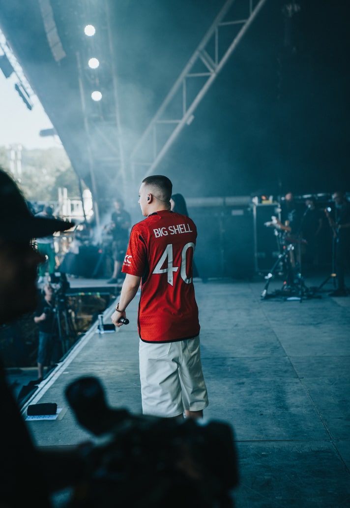 Rapper Aitch reveals new Manchester United home shirt before official  launch