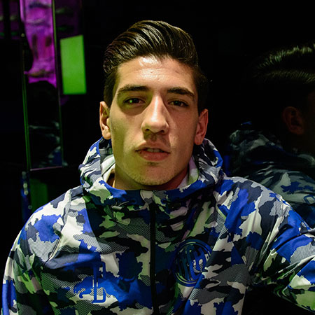 Hector Bellerin on the front row during the Christopher Raeburn London  Fashion Week Men's AW18 show, held at the BFC Show space, London. Picture  date: Sunday January 7th, 2018. Photo credit should